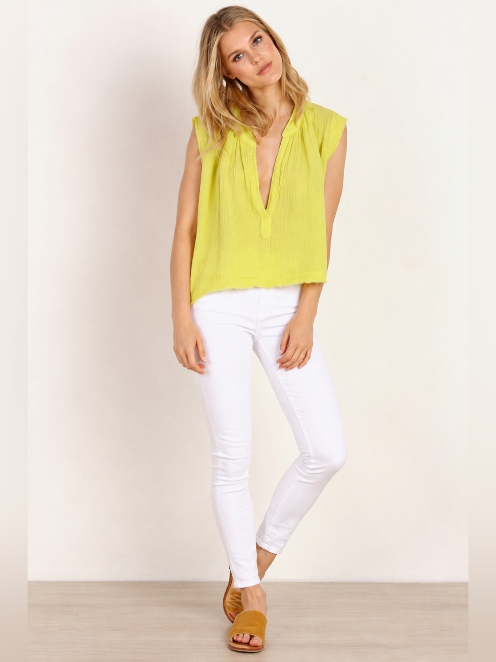 9Seed Idyllwild Sleeveless Tank Bright Yellow size M/L